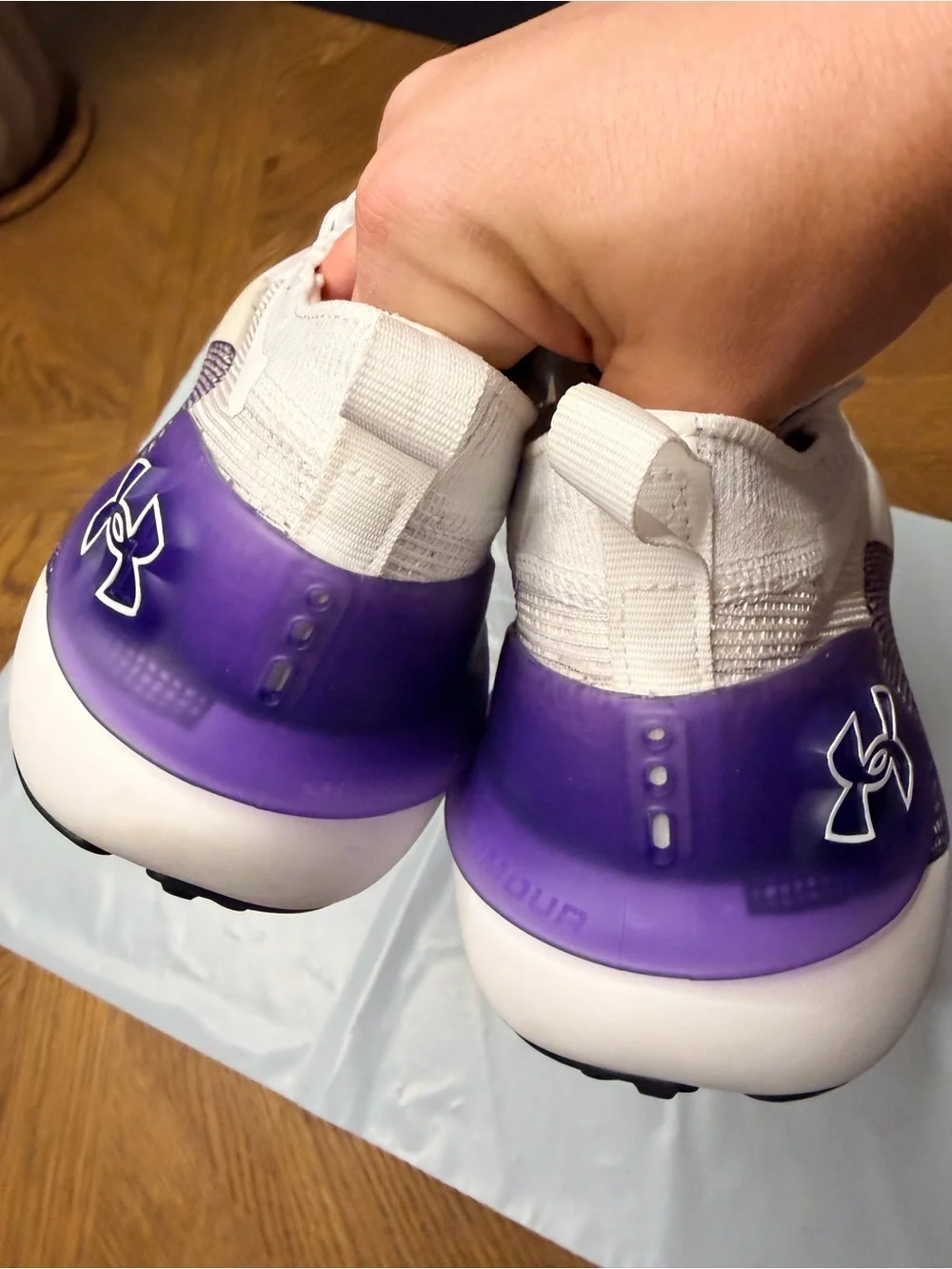 Under Armour Men's White and Purple Phantom Training Sneakers